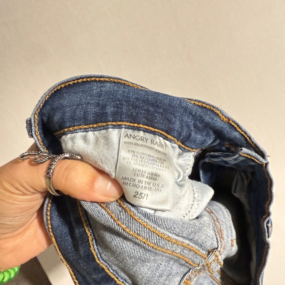 Angry Rabbit size 25 Dark Blue Flare Jeans - Picture 3 of 5
